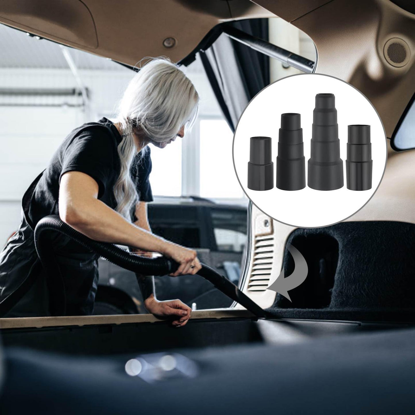 Vacuum Hose Adapters 5Pcs, Shop Vac Vacuum Hose Adapter, 2-1/2 Inch to 1-1/4 Inch; 1-1/4 Inch to 1-3/8 Inch to 1-1/2 Inch; 1-3/8 Inch to 1-1/4,Vacuum Connector Attachment for Wet Dry Shop Vac Cleaner