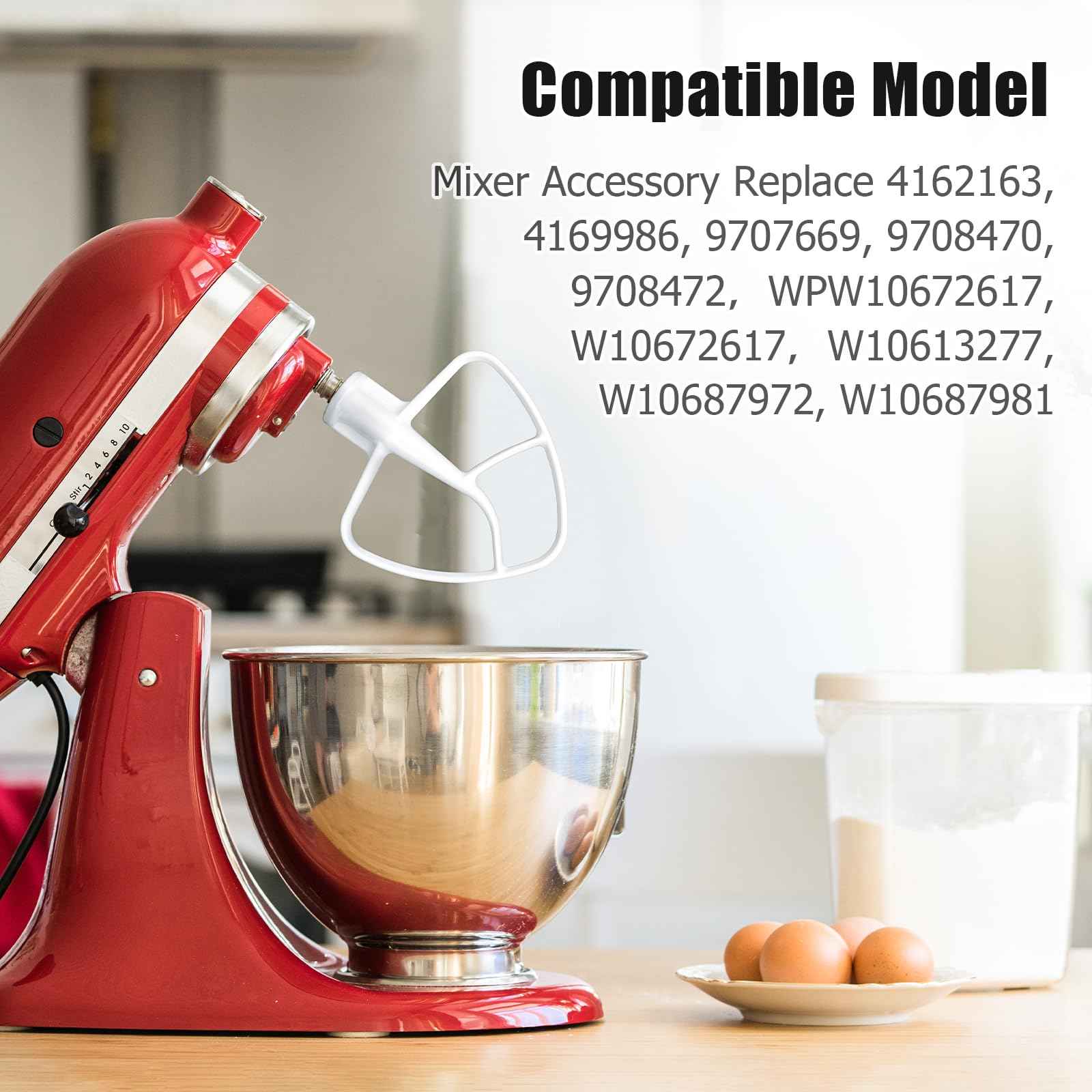 K45B Coated Flat Beater for KitchenAid 4.5-5 Qt Mixer Paddle Attachment Flat Beater Fits Stand Mixer Bowls For KitchenAid 4.5-5 Quart Bowls, Kitchenaid Paddle Attachment