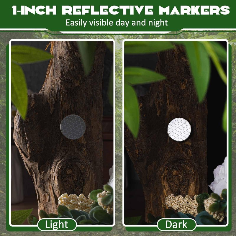 Seenelling 1 Inch Large Reflective Marking Trail Tacks Glow Tacks Reflective Thumb Mark for Hunting Hiking Camping Tree Stand, 50pcs, Silver