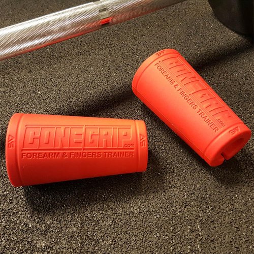 ConeGrip - Forearm & Fingers Trainer New Patented Conic Shape Thick Bar Adapter Grips, Anti-Slip Rubber Material, Perfect for Body Building, Arm Wrestling, Weight Lifting and Climbing.