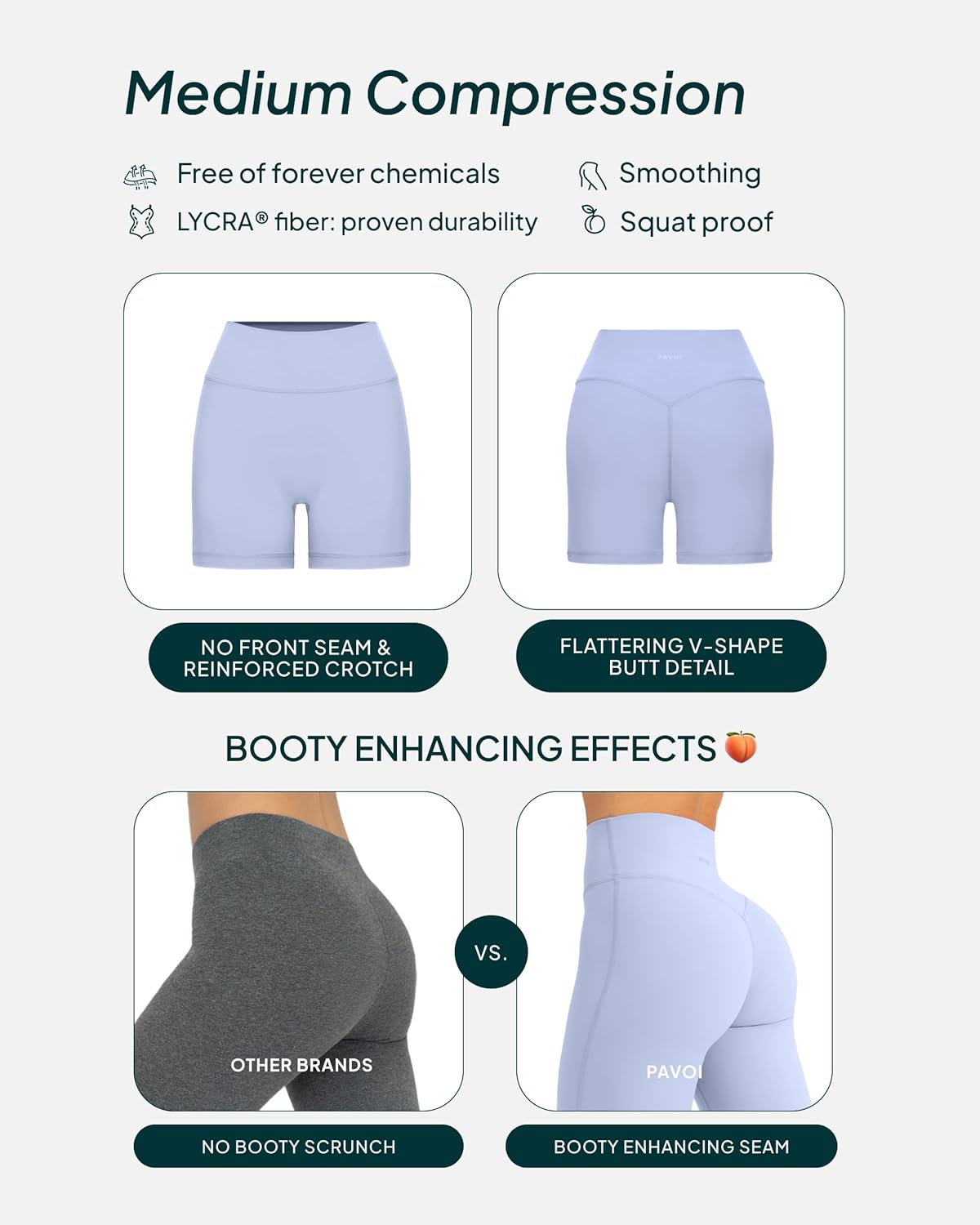 PAVOI Active Yoga Shorts - High Waisted Buttery Soft Biker Workout Shorts | 4" & 6" Compression Fit