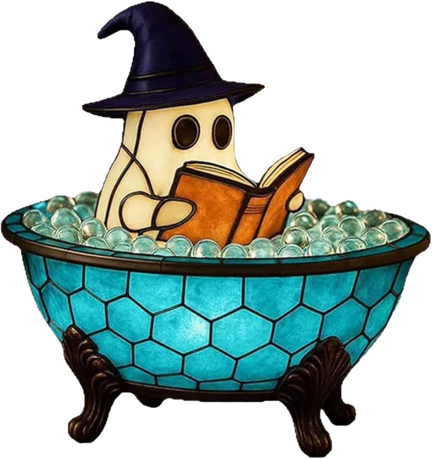 Halloween Ghost Bubble Bath Lamp, Bathtub Ghost Night Lights, Cute Led Lamp for Bathroom Decor, Spooky Reading Books Nightlight