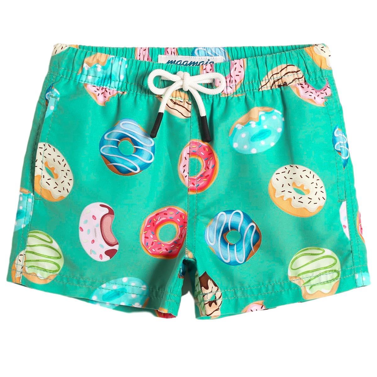 maamgic Boys Swim Trunks Toddler Swim Shorts Little Boys Bathing Suit Swimsuit Toddler Boy Swimwear,Doughnut-Green,14 T