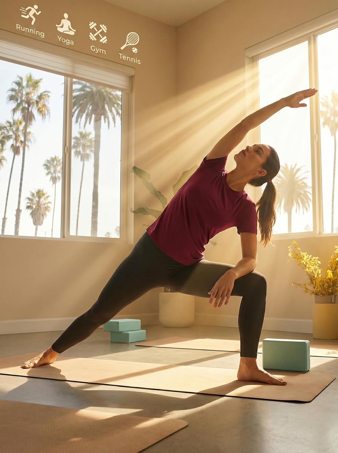 Skiennix Women's Athletic T-Shirts - 6 Pack Short Sleeve UPF Sun Protection Quick Dry Tees for Yoga & Running