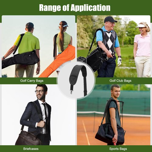 BAIRBRE Golf Bag Strap Replacement Golf Bag Shoulder Strap Adjustable Single Padded Shoulder Strap Waterproof Golf Bag Backpack Straps (Black-USA Flag)