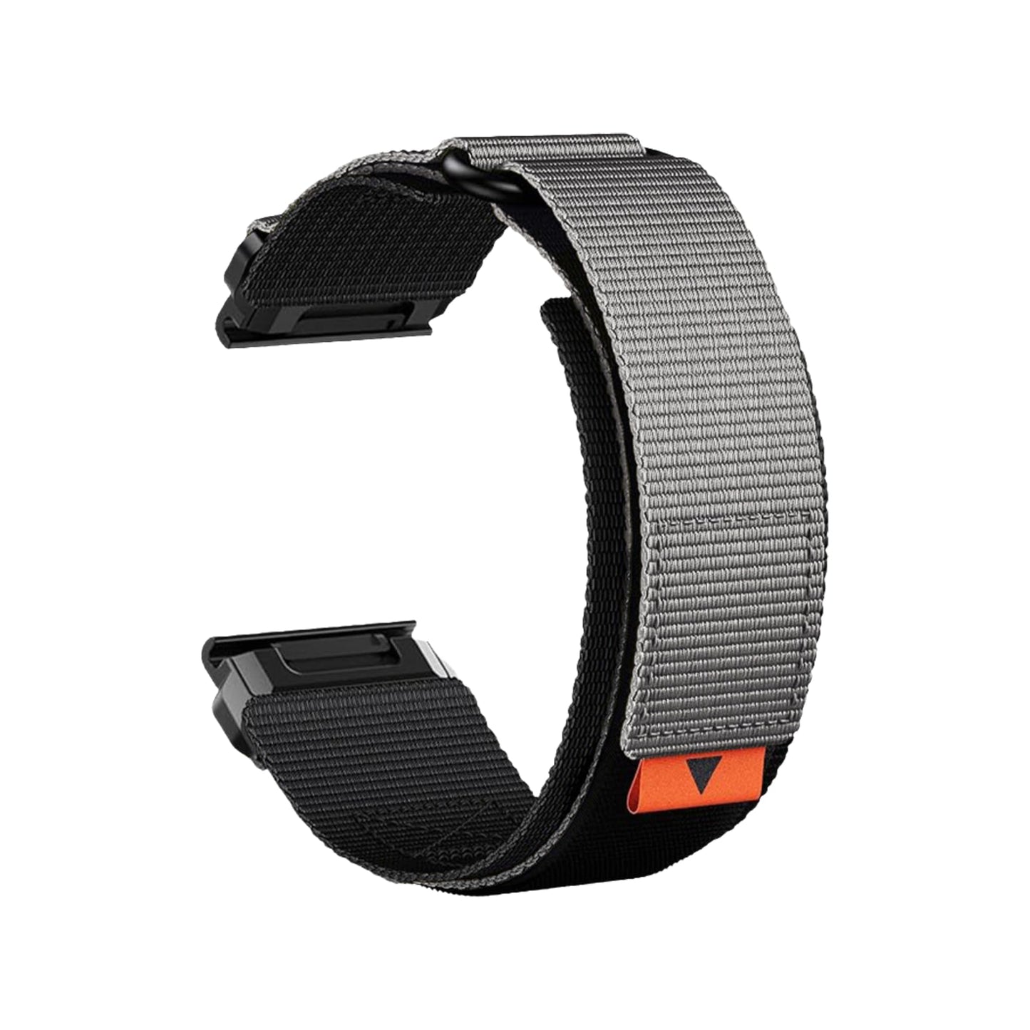 HIAGOQU Super Rugged Nylon Sports Strap With Stainless Steel Loop & Hook Design Compatible With Garmin Watch Band For Fenix 7/6/5/Forerunner/Approach/MARQ/Quatix/D2 Series (Gray, 22mm)