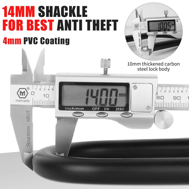 Bike U-Lock with 2 Keys, Heavy Duty High Security Anti-Theft Lock, Waterproof Rustproof Bicycle U-shaped Lock for Electric Scooter Mountain Bikes, Road Bikes, Shop Doors, Fences, with Mounting Bracket