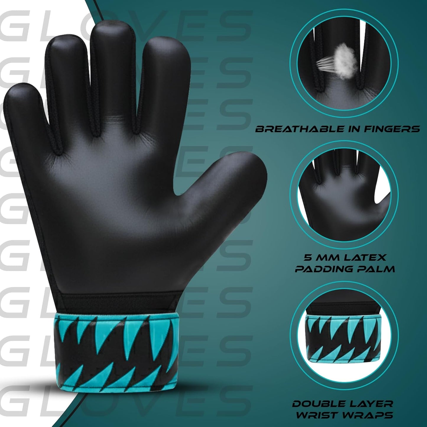 Skiennix Kids Soccer Goalie Gloves - Durable Youth Goalkeeper Gloves with Strong Grip & Comfortable Fit