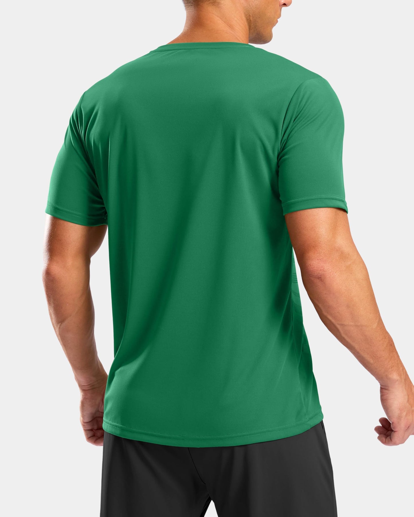 G Gradual Men's Workout Shirts Quick Dry Athletic Running T-Shirts Lightweight Moisture Wicking Short Sleeve Sports Gym Tops(Green,L)