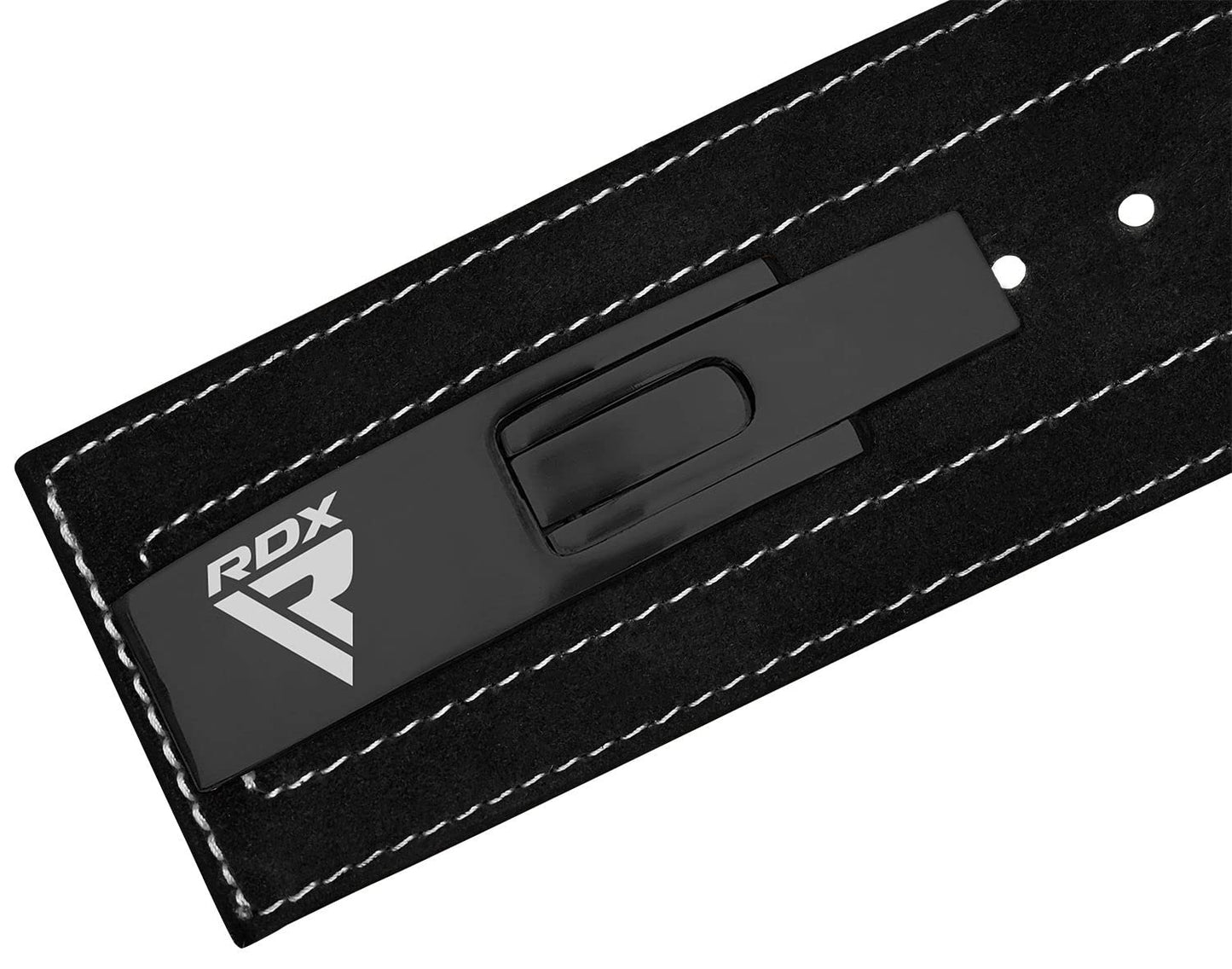 RDX Weight Lifting Belt Powerlifting, Approved By IPL and USPA, 10mm Thick 4" Leather Lumbar Back Support, Lever Buckle Gym Strength Training Equipment, Bodybuilding Deadlifts Squats Workout Men Women