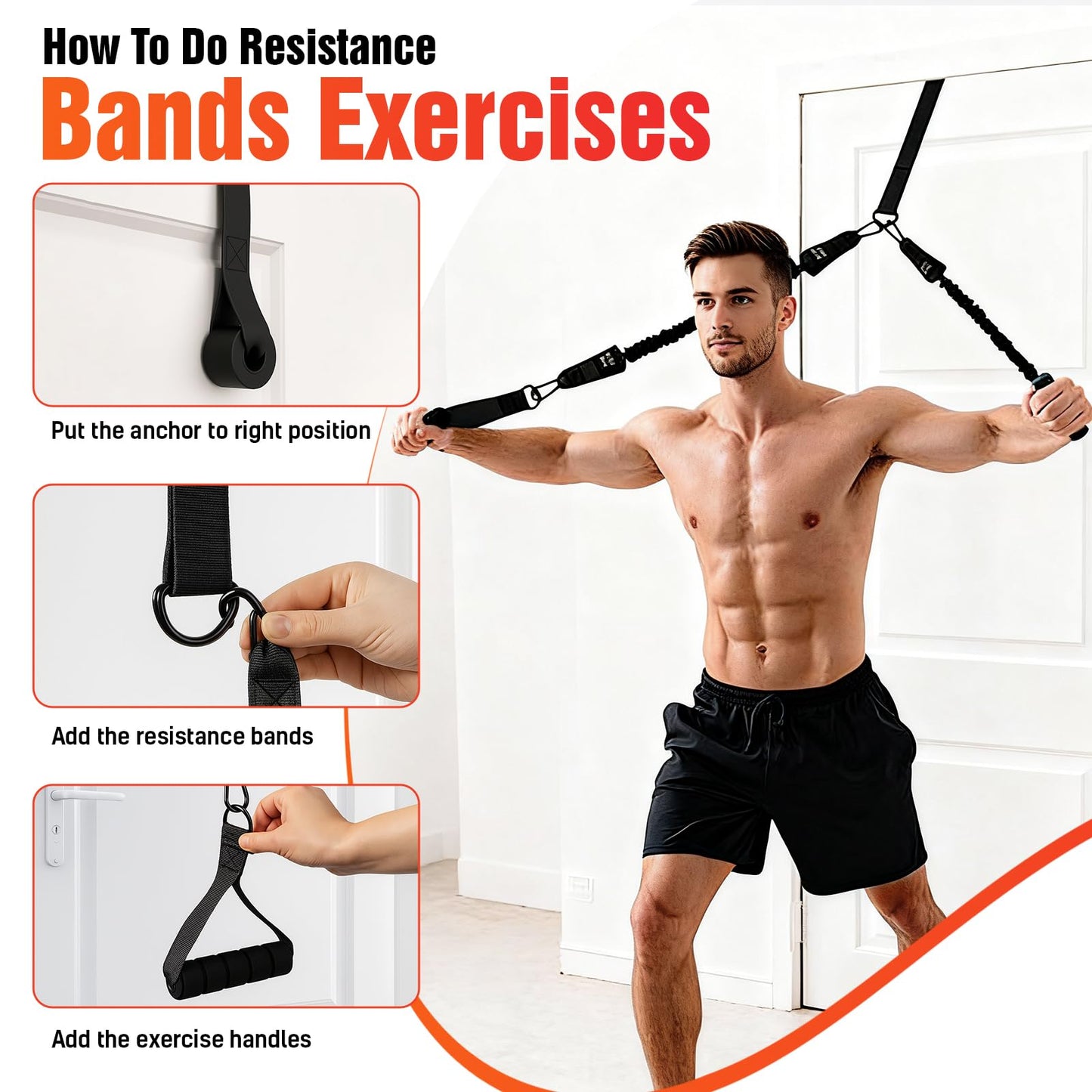 Pull Up Assistance Bands, Heavy Duty Adjustable Resistance Bands for Pull Up Bar with Comfortable Fabric Foot Rest, Pull Up Assist Bands for Strength Training & Home Fitness