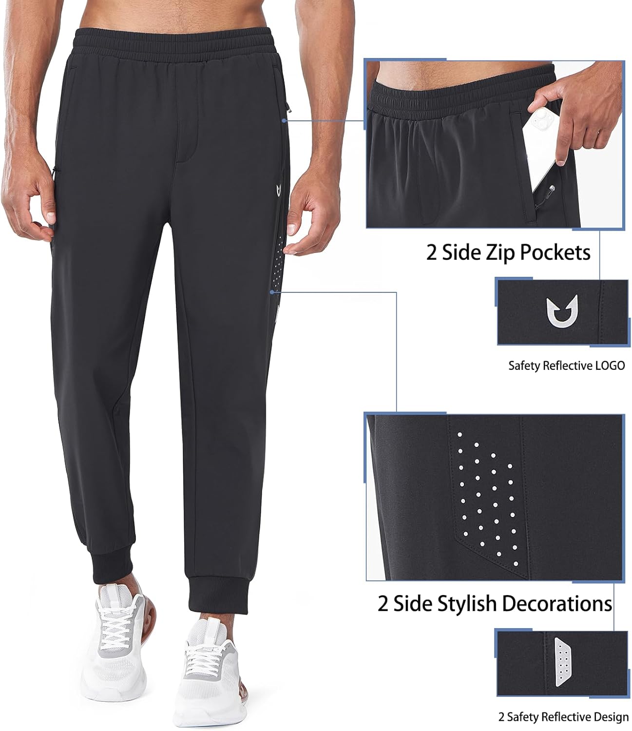NORTHYARD Men's Fleece Lined Sweatpants - Warm, Windproof Athletic Joggers for Winter | Track & Gym Use