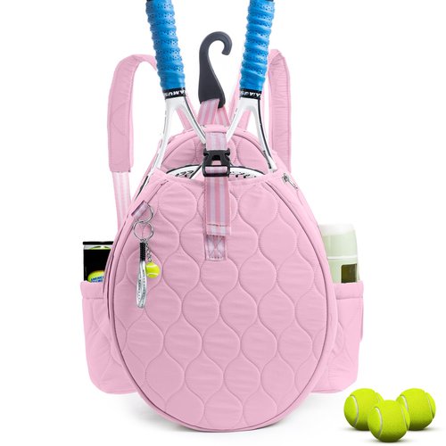 VIGEGARI Quilted Tennis Bag for Women – Tennis Backpack & Crossbody Sling | Holds 2 Rackets or 3 Pickleball Paddles | Lightweight Badminton Racket Bag, Tennis Tote & Sports Backpack