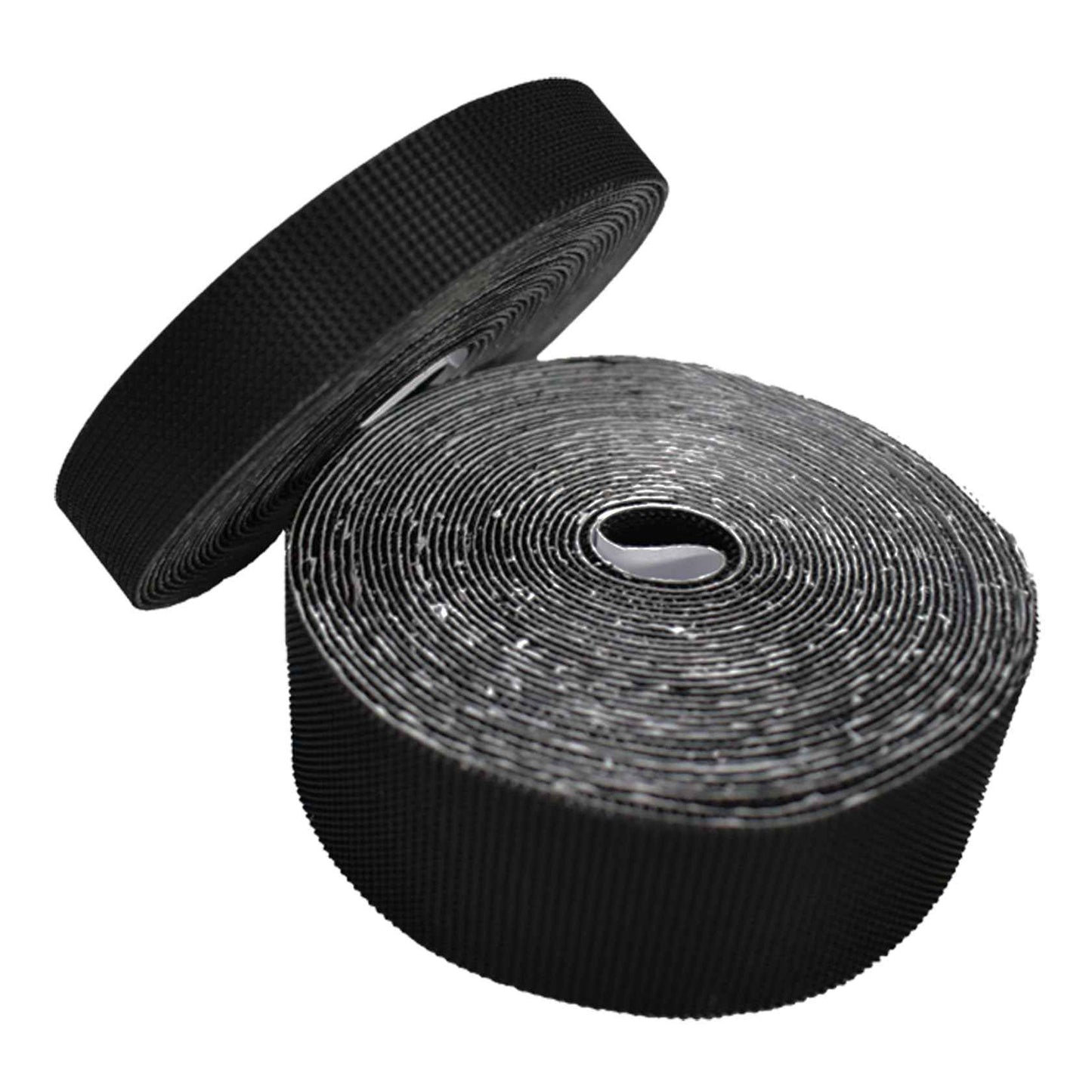 YoFuZiHu [2 Packs] Magic Tapes for 1 or 2 Cars Garage Door Screen, Self Adhesive Hook Tapes Sticky Back Fastening Roll, Nylon Strips Fastener, 1.57'' x 19.7ft (W x L) & 0.78'' x 19.7ft, Black