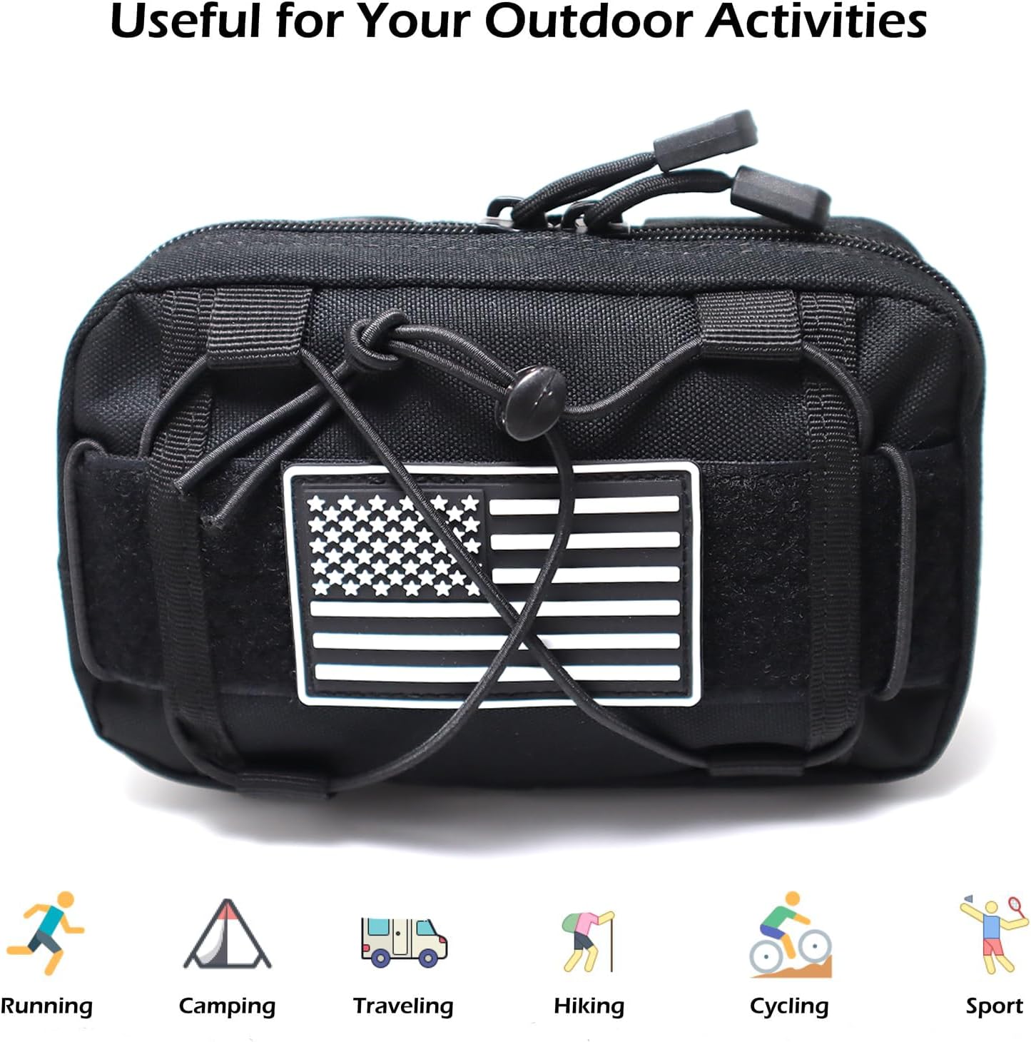 Skiennix Tactical Molle Admin Pouch - Compact Utility EDC Tool Bag | Small Waist Pack for Phones & First Aid