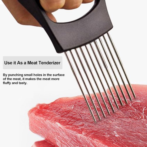 JAYVAR Onion Holder - Stainless Steel Vegetable Cutter for Slicing Onions, Tomatoes & More