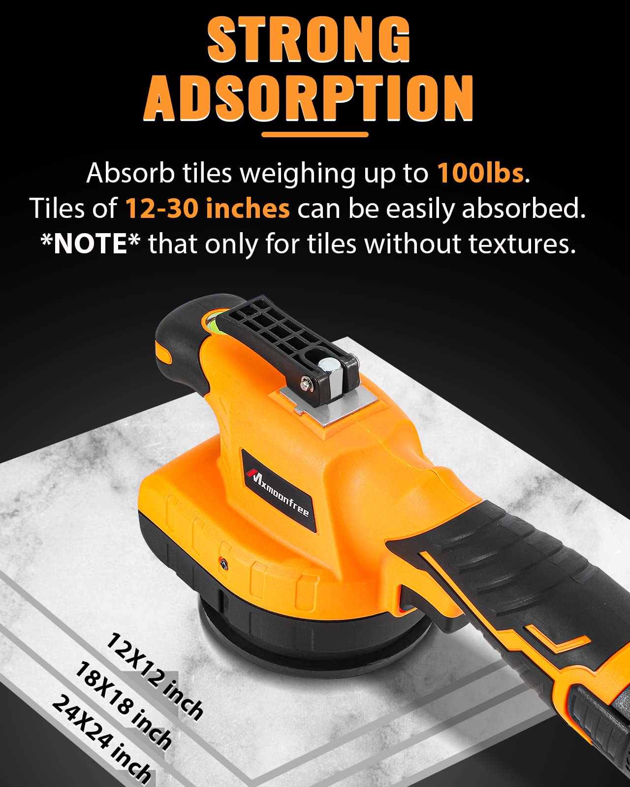 Mxmoonfree Tile Vibration Tool with Suction Cup Ultra-Lightweight with 2Pcs Battery, Storage Case, 12,000 RPM Adjustable Vibration, Portable Tile Tools Leveling Machine for DIY & Pro Installation