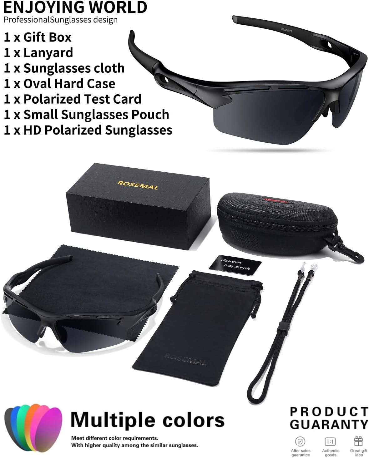 Polarized Sports Sunglasses - UV400 Protection for Men & Women | Lightweight TR90 Design for Outdoor Activities