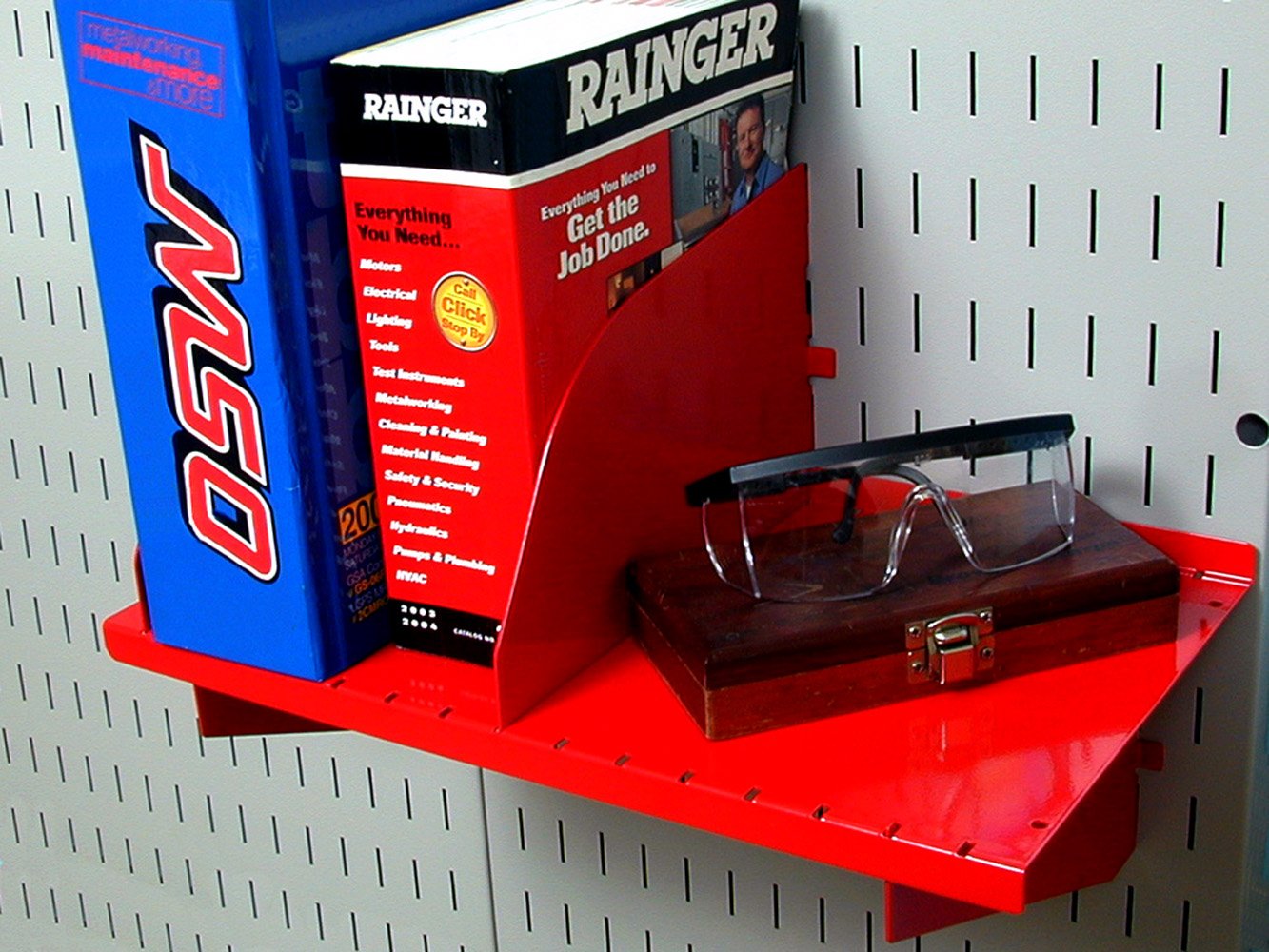 Wall Control KT-400-WRK R Slotted Tool Board Workstation Accessory Kit for Wall Control Pegboard Only, Red