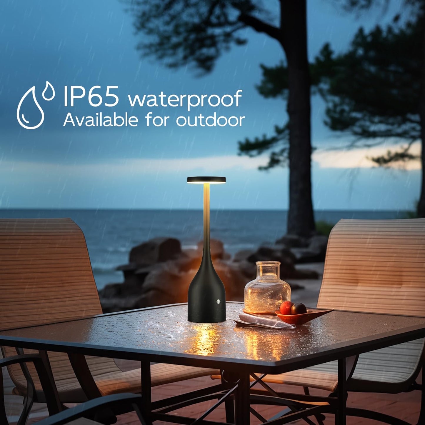 Cordless Table Lamps Set of 2,Small Rechargeable Lamps Battery Operated Lamp Waterproof for Outdoor Patio,Home Dinner,Restaurant Dining,Bar,Portable Wireless Led Table Light 3 Way & Stepless Dimmable