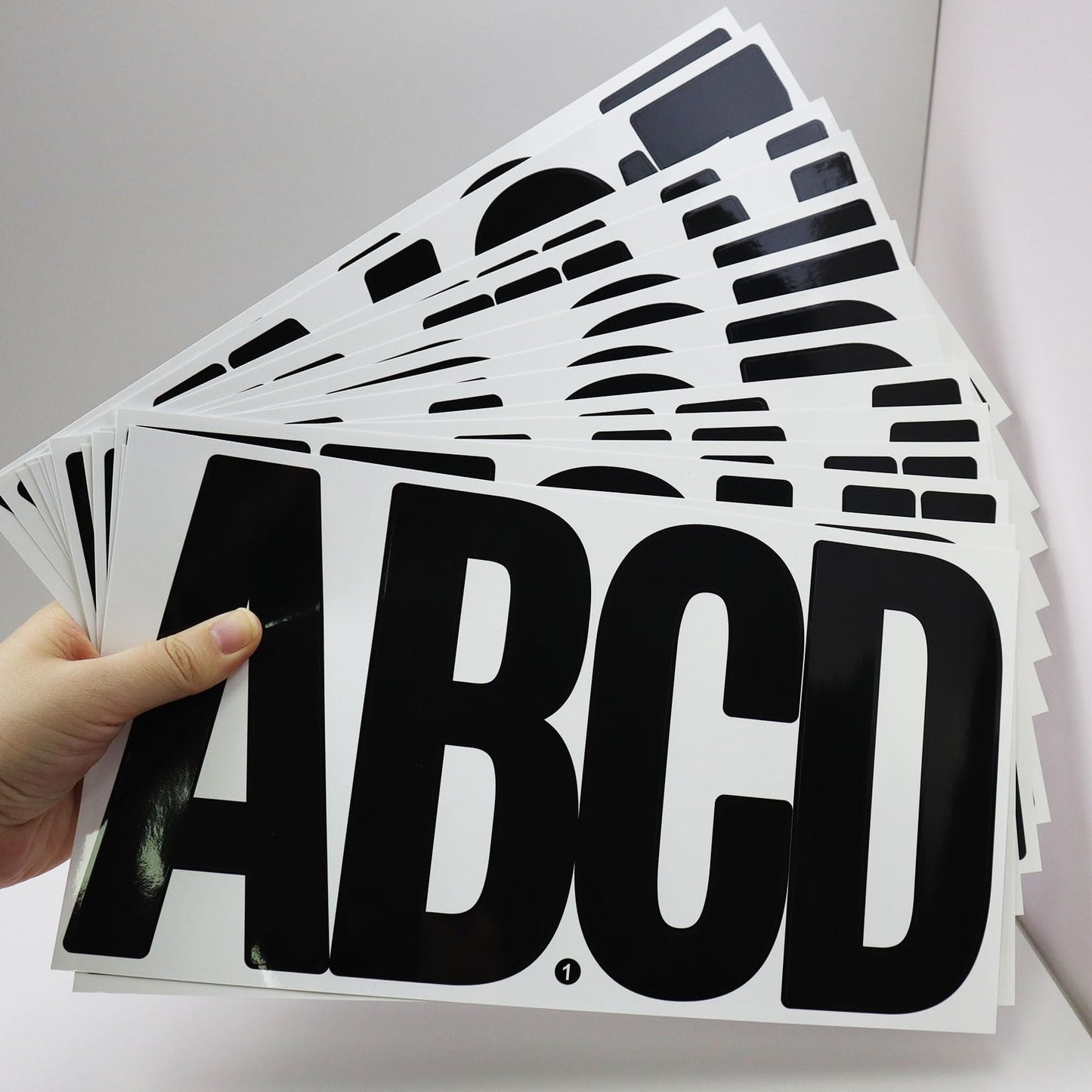 21 Sheets 6 Inch Letter Stickers, Self Adhesive Vinyl Capital Alphabet Punctuation Stickers for Mailbox, Crafts, Notice Boards - Black