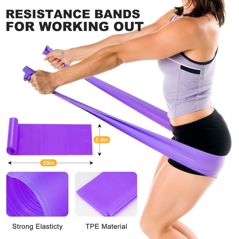 WOCUME Pilates Ring Fitness Circles Set, Dual Padded Handles Home Pilates Equipment Set for Women Includes 2 Pilates Ring, 2 Pilates Mini Ball, and 5 Resistance Bands At Home Pilates Workout Set