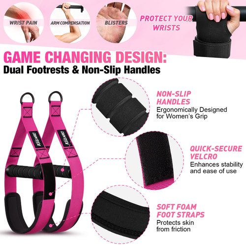 Pull Up Assistance Bands for Women, Heavy Duty Resistance Bands with Handles, Exercise Band with Door Anchor, Workout Band Set for Pull Up Bar, Full Body Sculpting,Muscle Training, Recovery, Home Gym