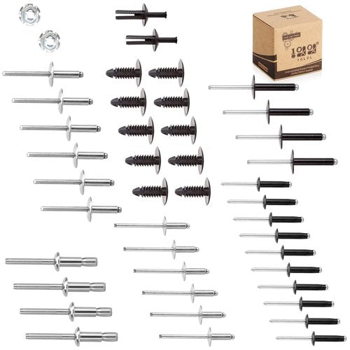 10L0L Complete Body Rivet Hardware Kit for EZGO TXT Golf Cart Gas & Electric Vehicles 1994-up, with 10pcs Fastener Tree Rivets