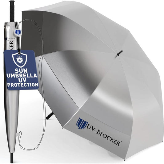 UV-Blocker UV Sun Protection Golf Umbrella - Double Canopy Vented Mesh (68")