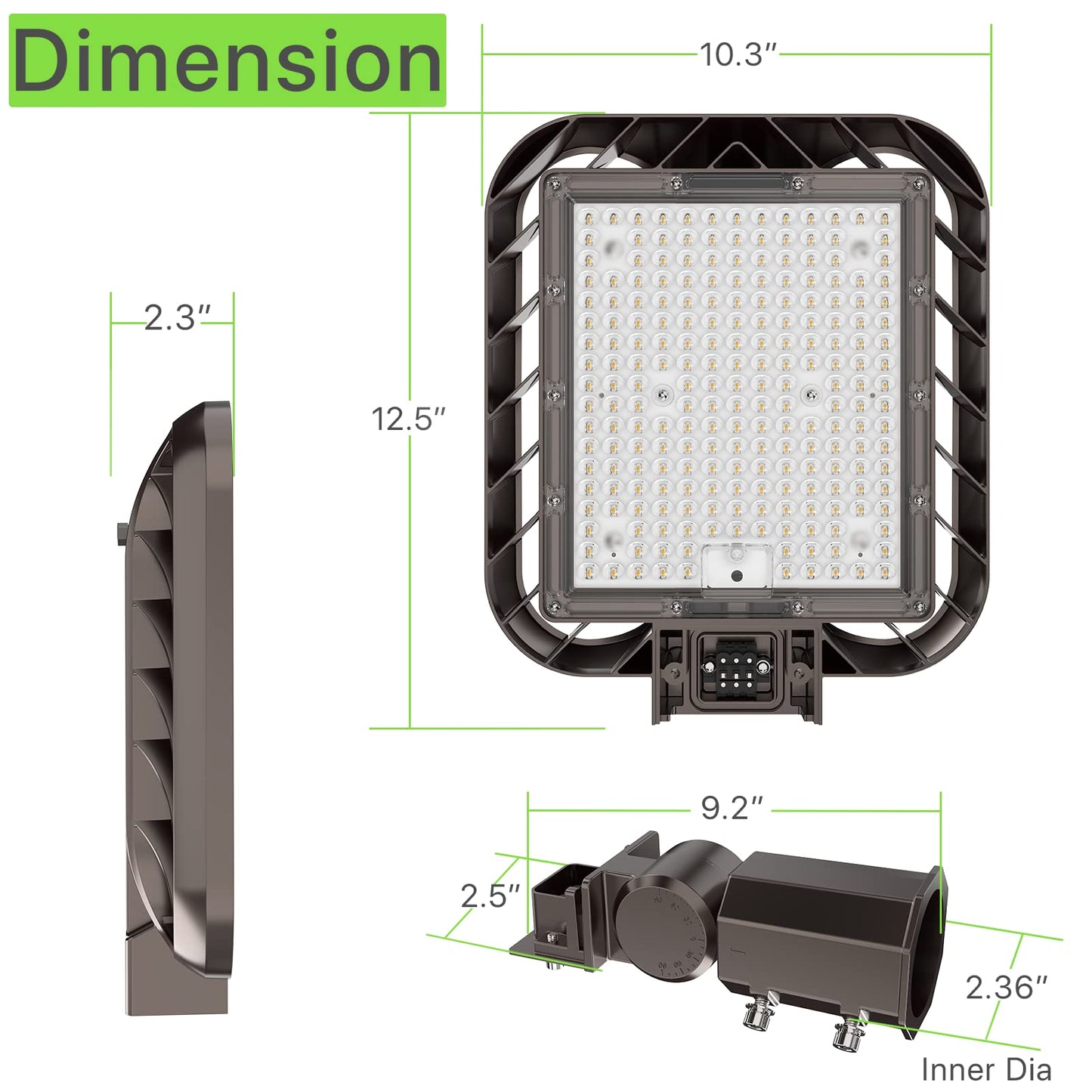 Glitgate 150W Led Parking Lot Light 22500LM 5000K Slip Fitter Mount Street Area Lighting with Dusk to Dawn Photocell 100-277V IP65 Waterproof LED Shoebox Lights for Yard, Roadway ETL Listed