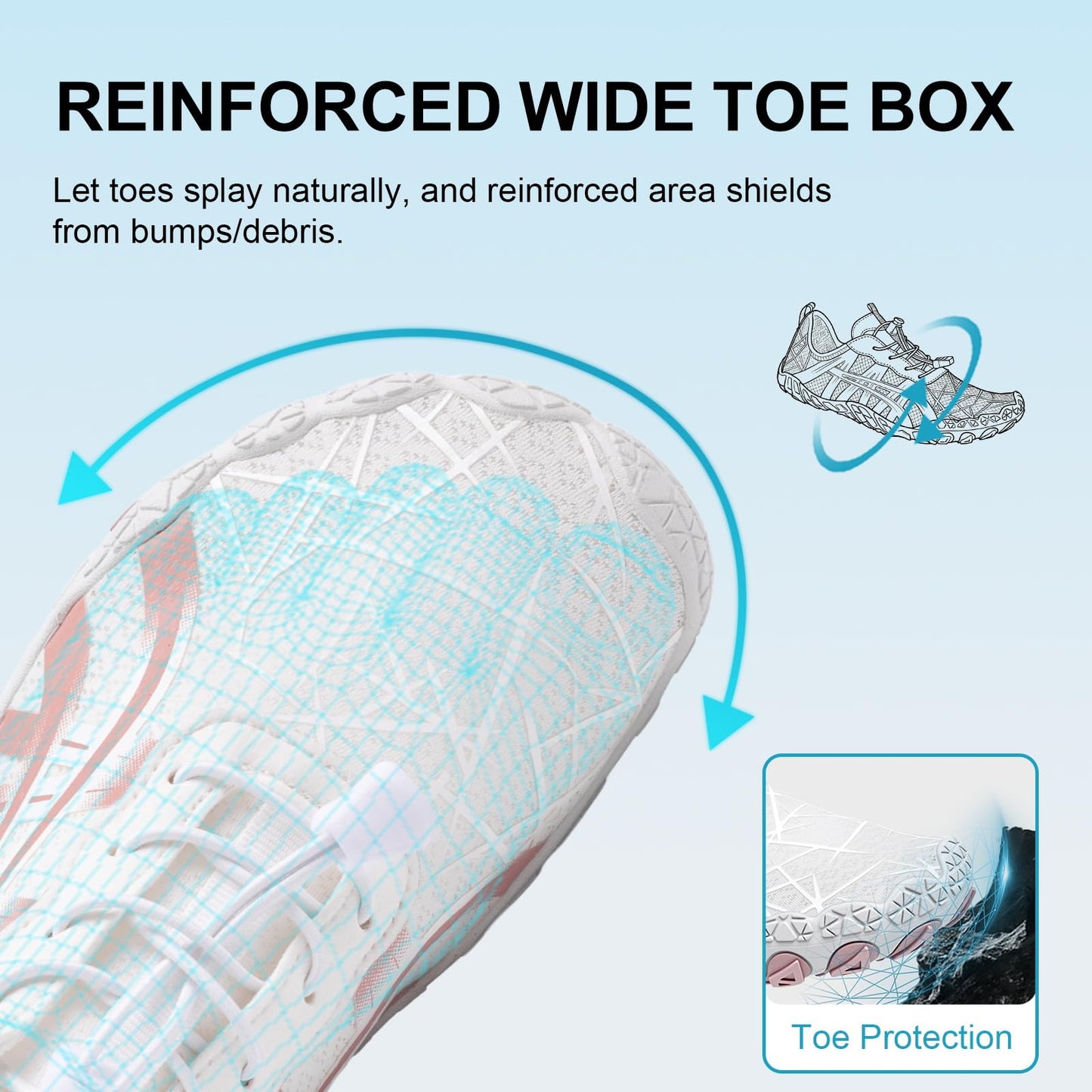 ELETON Barefoot Shoes Women Men Footwear, Wide Toe Box Hiking Zero Drop Non-Slip Quick-Dry River Boat Pool Beach Water Shoes, Lightweight Swimming Running Walking Sneakers Unisex