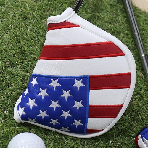 GOLTERS Golf Head Covers Mallet Putter Cover Headcover Magnetic Closure Embroidered Pattern Fit for Most Brands Scotty Cameron Odyssey Mallet Taylormade Ping ect.