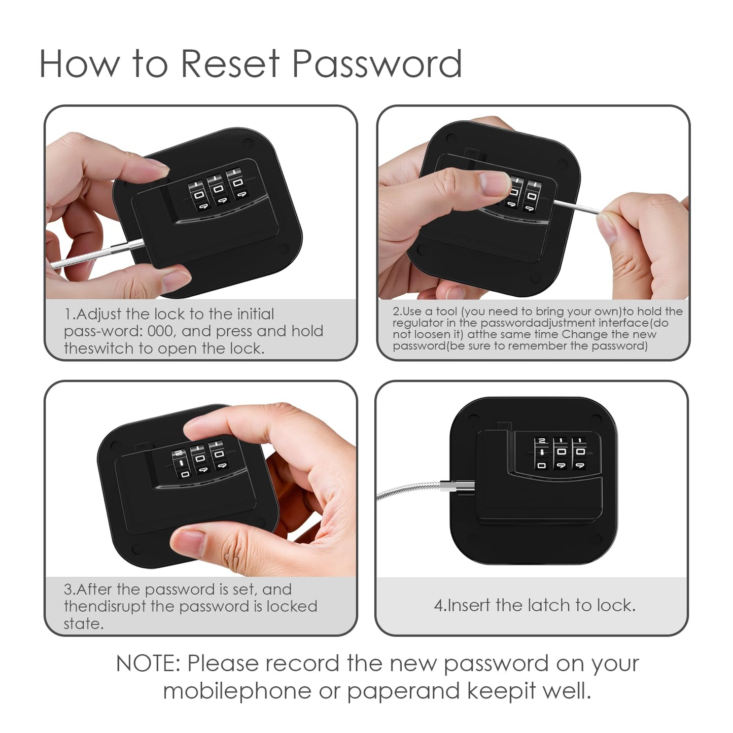 Refrigerator Lock - Heavy Duty Fridge & Cabinet Lock, Keyless Combination Lock for Drawers, Ovens, Trash Cans, and More | Easy Install | Black (2-Pack)