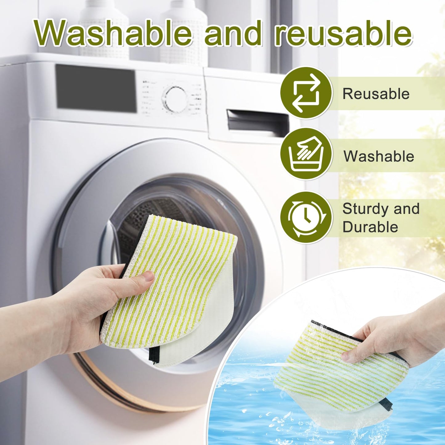 6 Pack Microfiber Vacmop Replacement Pads Compatible with Shark AV2800ZE RV2820YE AV2810YS RV2820ZE AV2820S PowerDetect NeverTouch Robot Vacuum Cleaner,Reusable Mop Vac Pads Vac Mop Pads Refills