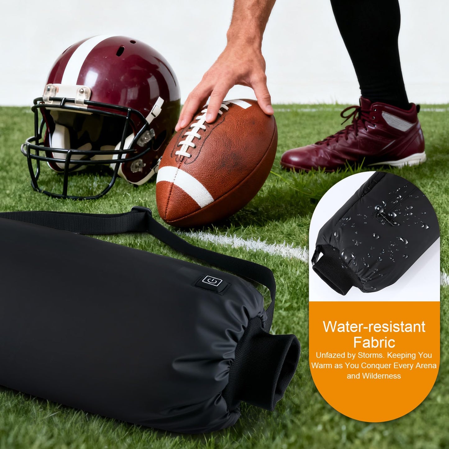 Rechargeable Heated Hand Warmer Pouch with 10000mAh Power Bank - Electric Hand Warmer Muff 3 Heating Levels & Water-Resistant, for Camping, Skiing, Football(Black)