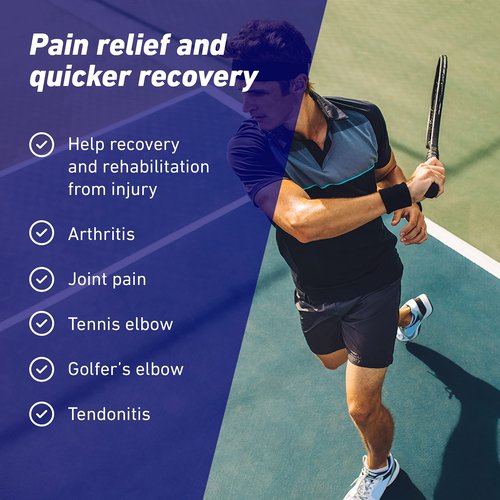 Neo-G Elbow Support - For Epicondylitis, Tennis Golfers Elbow, Sprains, Strain Injuries, Tendonitis, Arthritis, Recovery, Sports - Adjustable Compression - Class 1 Medical Device - One Size - Blue
