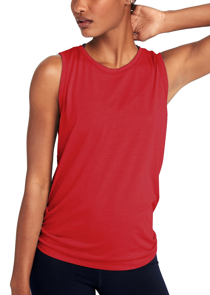 Bestisun Tie Back Workout Tank Tops Mesh Back Athletic Gym Sports Shirts for Women Red XL