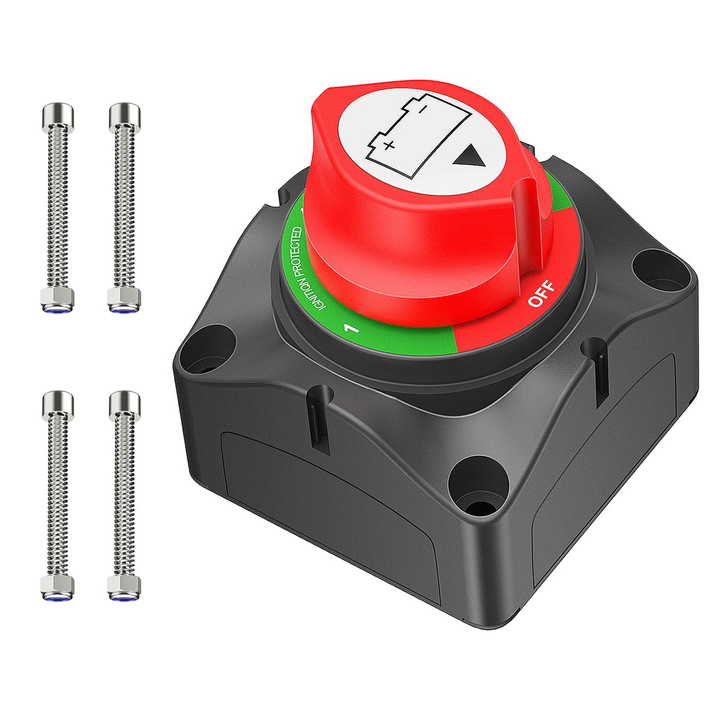 Nilight Battery Switch - 12V-48V Master Cutoff for Marine, Car, RV, ATV | Waterproof Heavy Duty Isolator