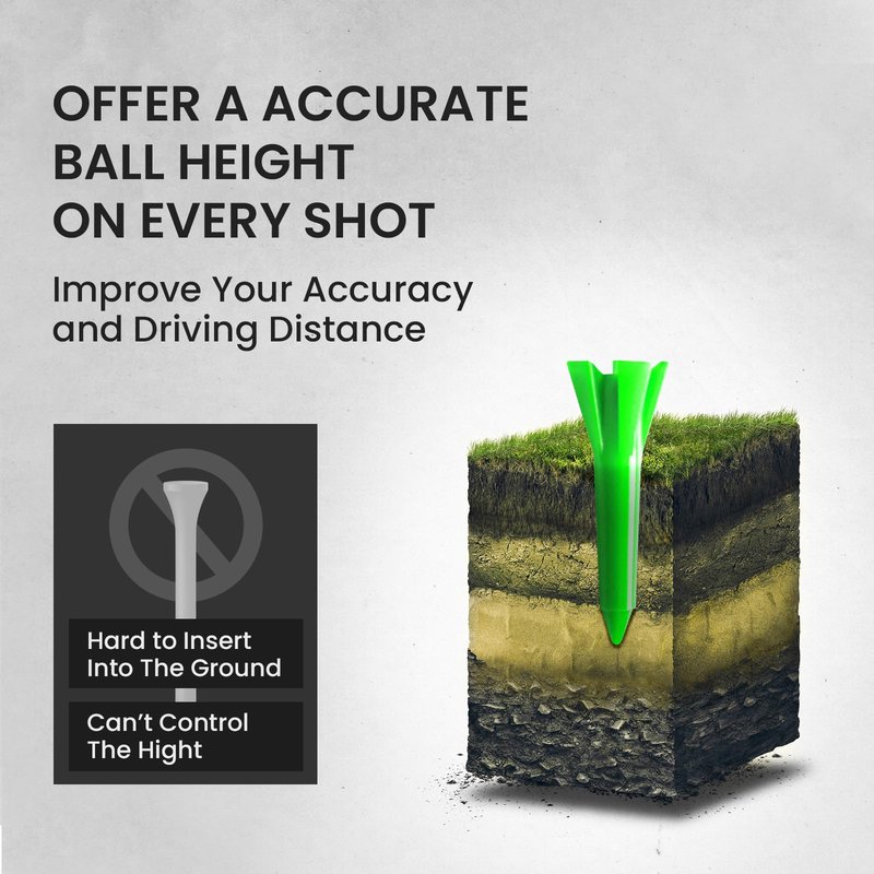 VEASAERS Short Golf Tees Plastic 1 1/2 inch Value 300 Pack Upgrade More Unbreakable Bulk Stable Reduce Friction Side Spin Tee for Men Women Ladies (Green, 300 Pack)