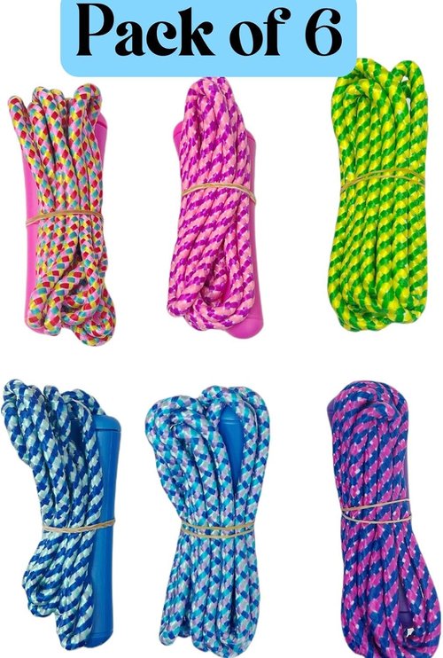 GiftExpress Colorful Adjustable Jump Rope for Kids & Teens | Fun Indoor & Outdoor Skipping - Pack of 6