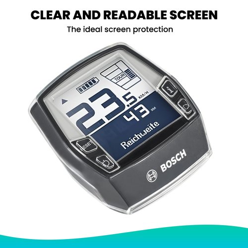 Besudo Screen Protector Compatible with Bosch Intuvia – Transparent Protective Case Fit for Bosch Intuvia Display – 100% Transparent and Waterproof – E-Bike Accessory as Protection against Scratches