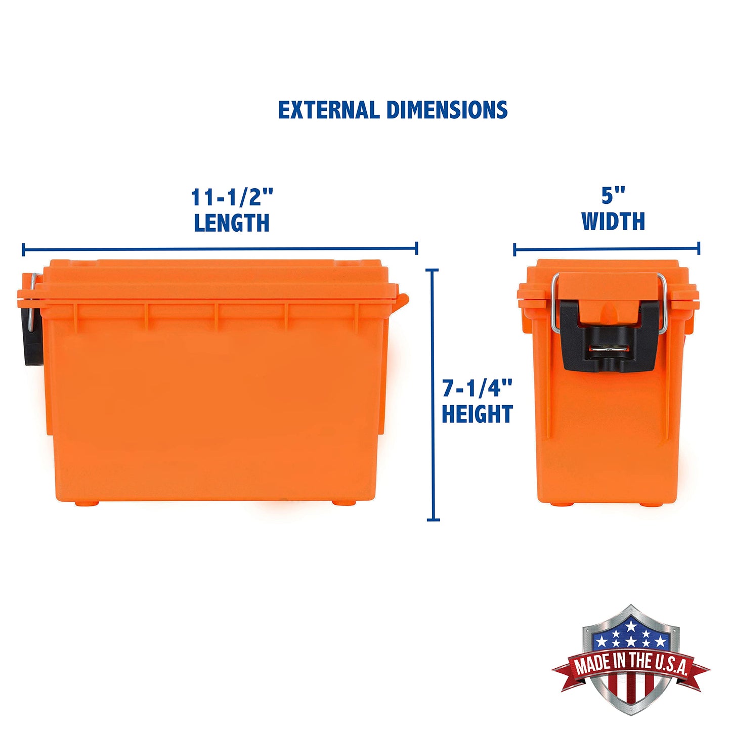 Sheffield 12680 Marine Storage Box, Dry Box Made in USA, Water Resistant Container for Boat and Dock Gear, Small Parts Organizer with Latch, Stackable