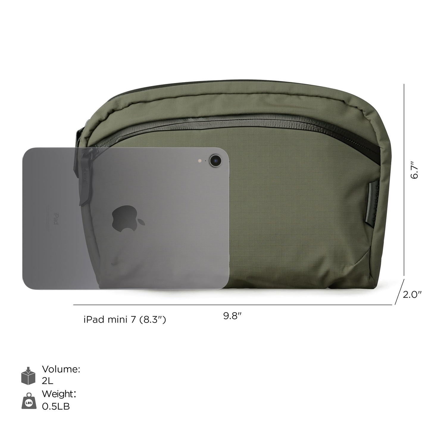 ALPAKA Flight Sling Bag 2L Small Crossbody Sling Bag Green Axoflux 210