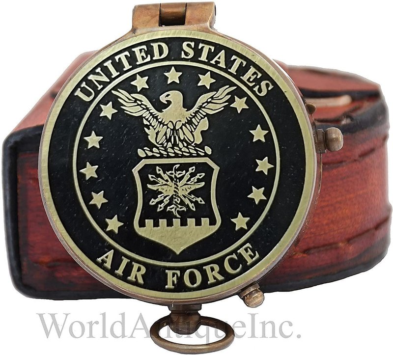 Air Force Gifts, U.S Air Force Military for Men and Women, Great Gifts for Air Force Compass with Leather case, United State Air Force Military Appreciation Gift Retirement Gifts