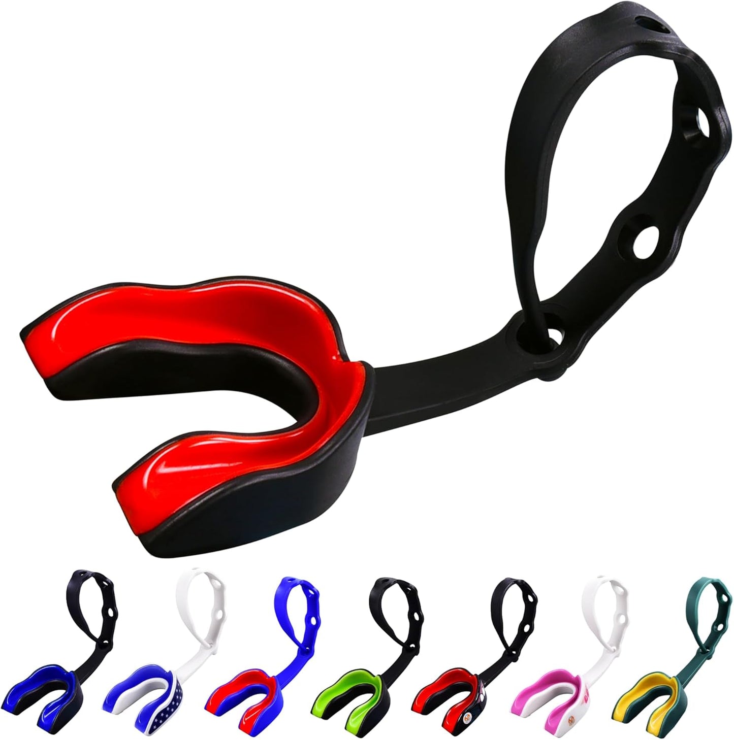 Oral Mart Strapped Mouth Guard - USA Flag Design | Ideal for Football, Lacrosse, Ice Hockey & Taekwondo - Youth & Adult Sizes Available