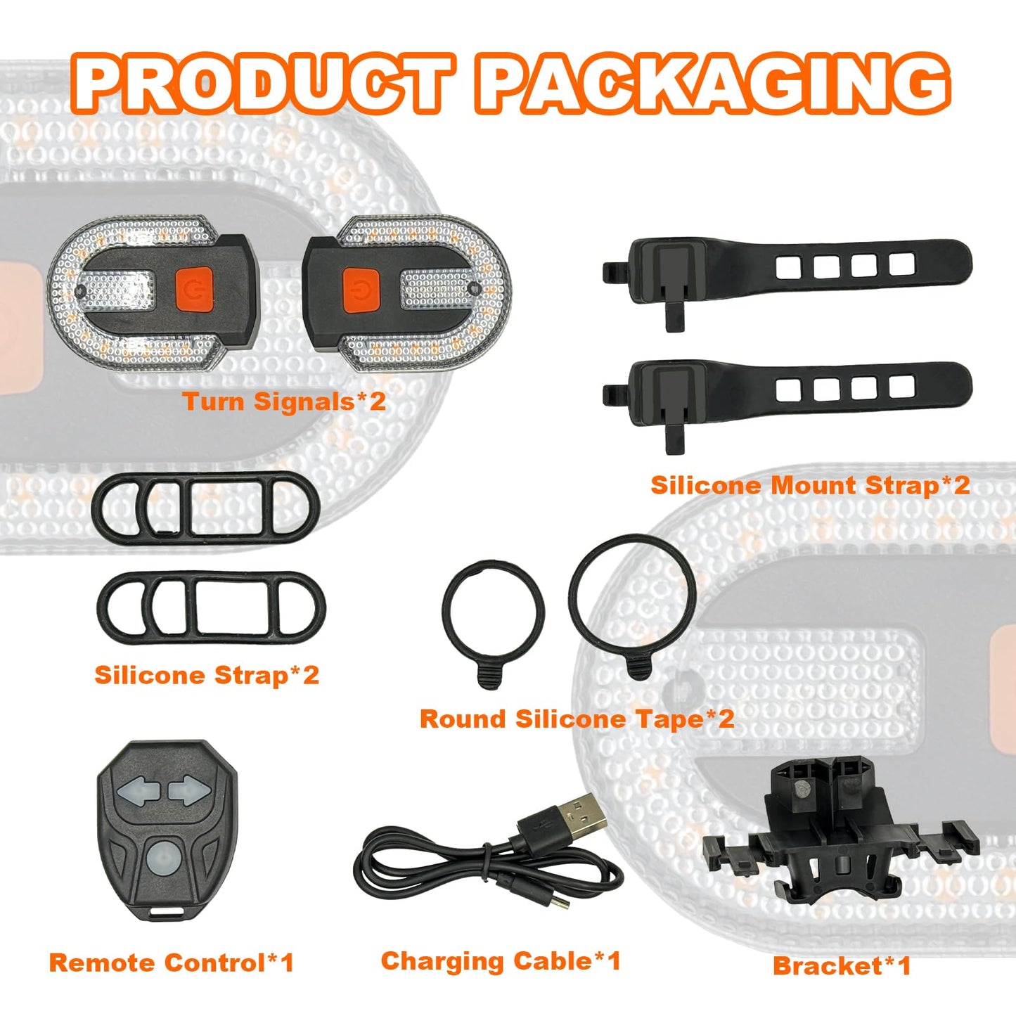 Bike Tail Light with Turn Signal, Bicycle Turn Signals Rear Bike Light Remote Control USB Rechargeable Split 5 Modes Waterproof Bike Taillights Can be Mounted on Front and Rear