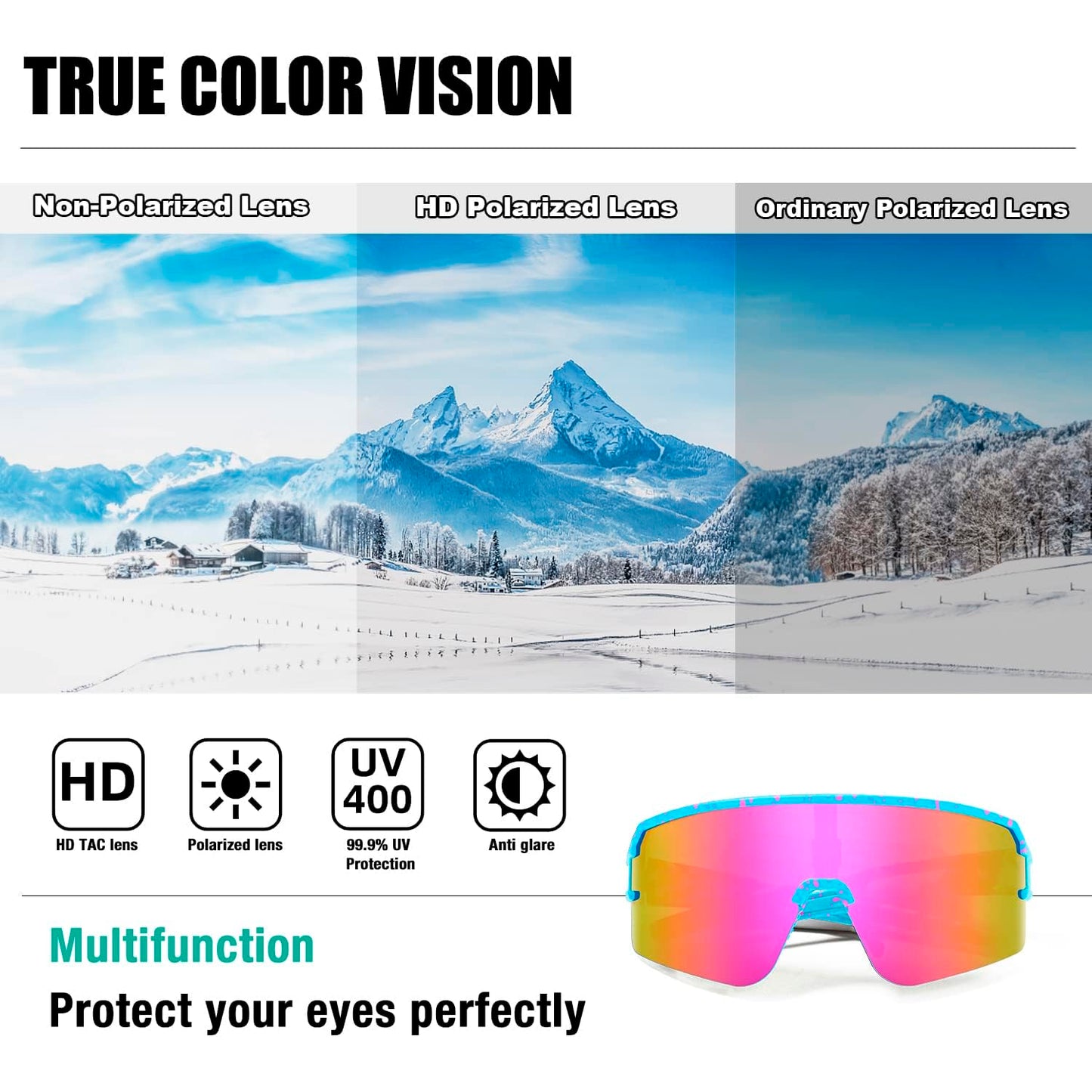SPOSUNE Baseball Sunglasses Men Women Running Cycling Glasses, Polarized