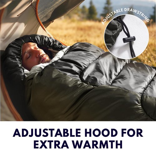TANSTRIDER XXL Winter Sleeping Bags for Adults Cold Weather,Camping Sleeping Bag for Kids with Compression Sack,4 Season Camping Essentials Gear for Hiking,Traveling,Outdoor,Backpacking,Climbing