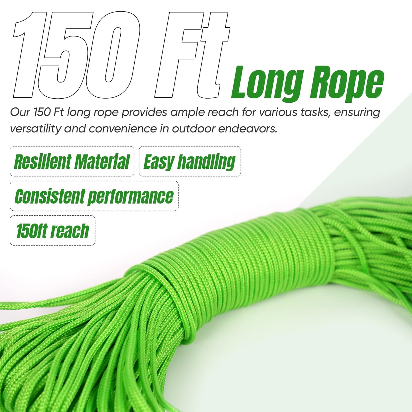 Kutir Throw Weight and Line Kit with Storage Bag 16 OZ 600D Pouch, 150 Foot Polyethylene Easter Rope for Arborists, Suitable for Tree Climbing, High Limb Throwing