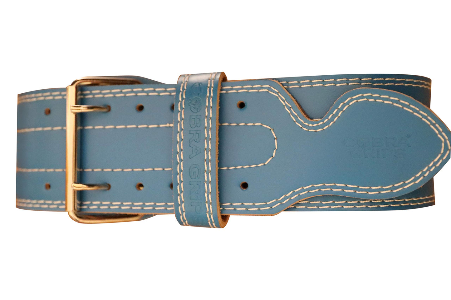 Weight Power Lifting Belt 4” Wide Cobra Grips Best Premium Genuine Leather Belt for Men & Women Adjustable Weightlifting Back Support (Cyanic Blue, Medium 32"-40")